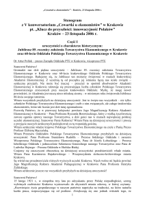 Zapis przebiegu spotkania - Polskie Towarzystwo Ekonomiczne
