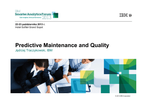 Predictive Maintenance and Quality