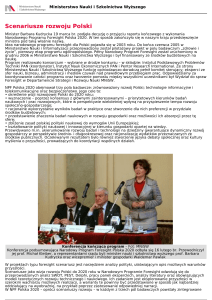 Scenariusze rozwoju Polski - Ministerstwo Nauki i Szkolnictwa