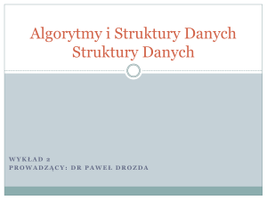 Algorytmy i Struktury Danych Struktury Danych