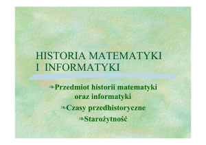 HISTORIA MATEMATYKI I INFORMATYKI