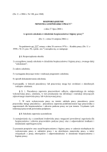 Rozporządzenie z dnia 27 lipca 2004 r. w sprawie szkolenia w