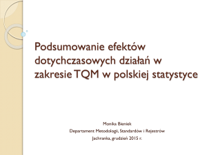Działania w zakresie TQM w polskiej statystyce publicznej wg stanu