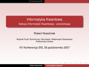 Informatyka Kwantowa - Sekcja Informatyki