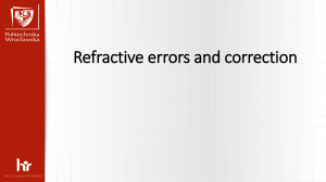 Refractive errors and correction
