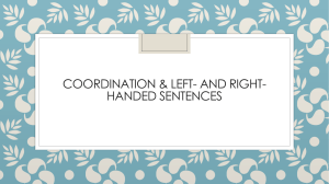 Coordination & left- and right-handed sentences