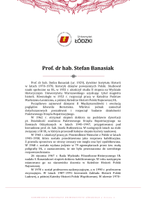 Prof. dr hab. Stefan Banasiak