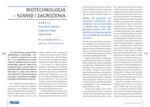 biotechnologia – szanse i zagrożenia