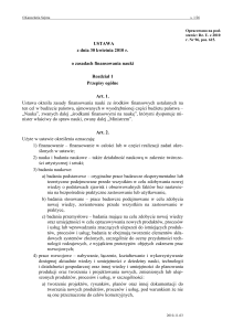 USTAWA z dnia 30 kwietnia 2010 r. o zasadach finansowania nauki