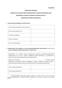 Formularz zgłoszenia i załączniki - Ministerstwo Spraw Zagranicznych
