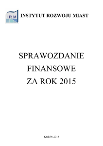 Sprawozdanie finansowe za 2015 rok - ministerstwo infrastruktury i