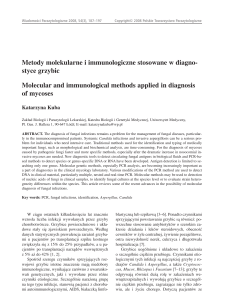 Metody molekularne i immunologiczne stosowane w diagno− styce
