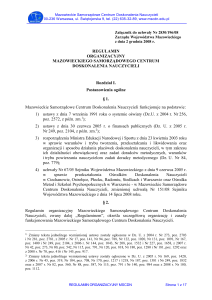 Regulamin ZFŚS MSCDN - Samorząd Województwa Mazowieckiego