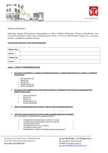 Ankieta porozumienie - Powiatowy Urząd Pracy w Myślenicach