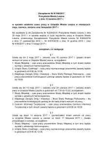 Zarządzenie Nr K/168/2017 Prezydenta Miasta Leszna z dnia 12
