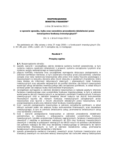 Rozporządzenie Ministra Finansów z dnia 30 kwietnia 2013 r. w