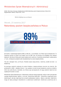 Rekordowy poziom bezpieczeństwa w Polsce