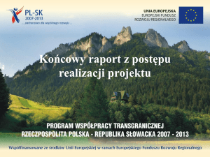 Końcowy raport z postępu realizacji projektu - PL-SK