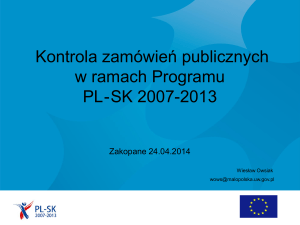 Kontrola zamówień publicznych - PL-SK