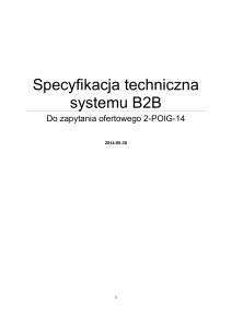Specyfikacja techniczna systemu B2B Do zapytania ofertowego 2