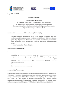 Wzór umowy - Miejski Zakład Komunalny Spółka z oo w Stalowej Woli