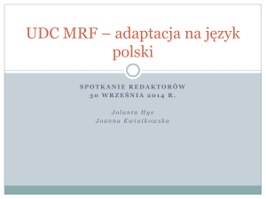 UDC MRF - adaptacja na język polski