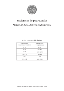 Suplement do podręcznika Matematyka I. Zakres podstawowy