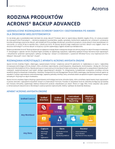 rodzina produktów acronis® backup advanced