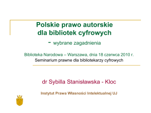 Sybilla Stanisławska-Kloc Polskie prawo autorskie dla bibliotek