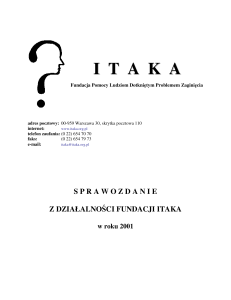Sprawozdanie z działalności Centrum ITAKA w roku 2001