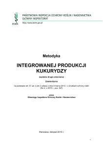 Metodyka IP kukurydzy ed2 - Państwowa Inspekcja Ochrony Roślin i