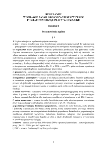 Regulamin organizacji staży - Powiatowy Urząd Pracy w Leżajsku