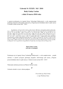 Uchwała Nr XXXIX / 363 / 2010 Rady Gminy Luzino z dnia 24 marca