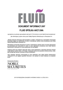 Dokument informacyjny FLUID S.A.