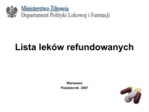 Lista leków refundowanych Warszawa