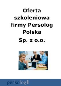 Oferta szkoleniowa firmy Persolog Polska Sp. z oo