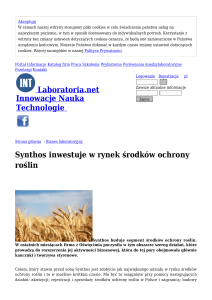 Synthos inwestuje w rynek środków ochrony roślin