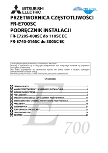 fr-e700sc, podręcznik instalacji