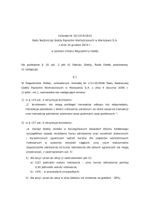 Uchwała Nr 32/1419/2015 Rady Nadzorczej Giełdy Papierów