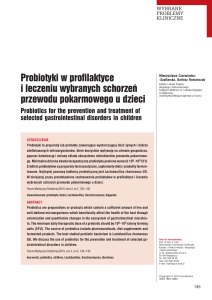 Probiotyki w profilaktyce i leczeniu wybranych schorzeń przewodu