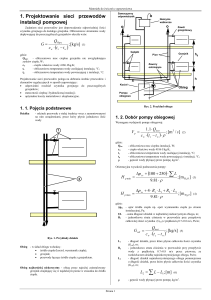 1. Projektowanie sieci przewodów instalacji pompowej
