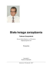 Biala księga zarządzania - Prof. Tadeusz Gospodarek