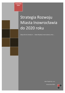 Strategia Rozwoju Miasta Inowrocławia do 2020 roku