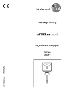 Instrukcja obsługi Sygnalizator przepływu SI5000 SI5001