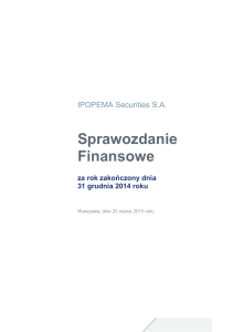 Sprawozdanie finansowe IPOPEMA Securities za 2014 rok