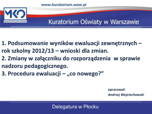 zewnętrzna ewaluacja całościowa - Kuratorium Oświaty w Warszawie
