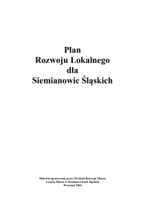 Plan Rozwoju Lokalnego dla Siemianowic Śląskich