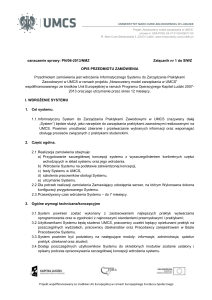 oznaczenie sprawy: PN/06-2013/NMZ Załącznik nr 1 do SIWZ OPIS