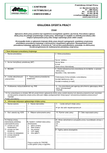 Formularz oferty pracy - Powiatowy Urząd Pracy w Nisku