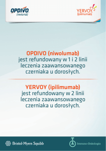 OPDIVO (niwolumab) jest refundowany w 1 i 2 linii leczenia